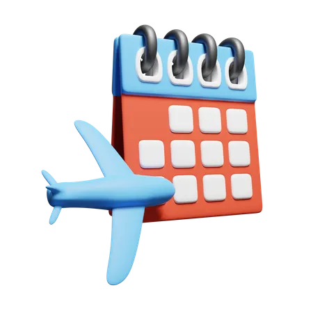 Calendar With Plane Download This Item Now 3D Icon