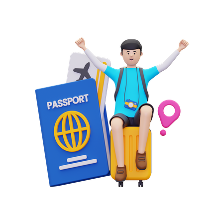 Travel document  3D Illustration