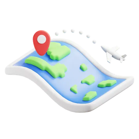 Travel map  3D Icon