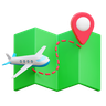 3d travel map illustration