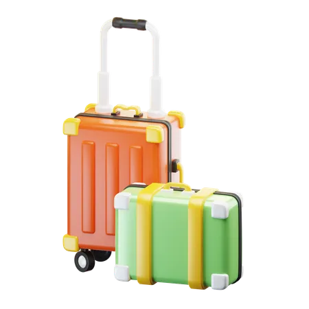 3 D Icon Summer Travel Suitcase Isolated On Transparent Background 3 D Illustration High Resolution 3D Icon