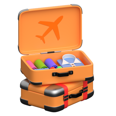 Travel Suitcases  3D Icon