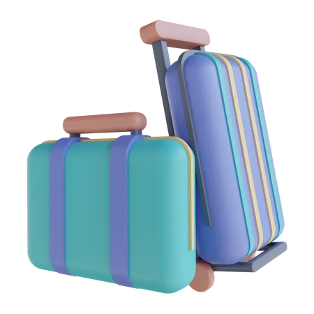 Travel Suitcases  3D Illustration