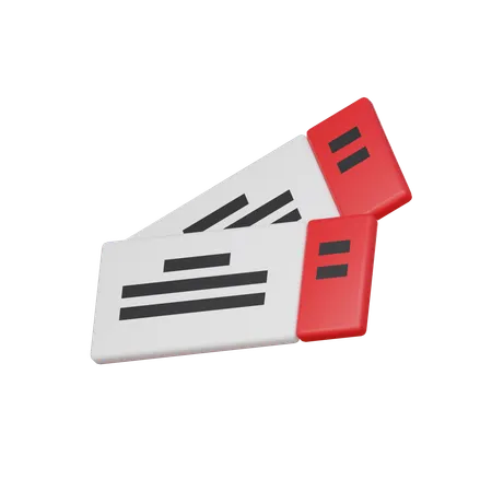 Travel Ticket  3D Icon