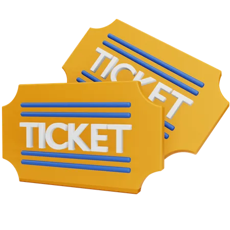 Travel Ticket  3D Icon