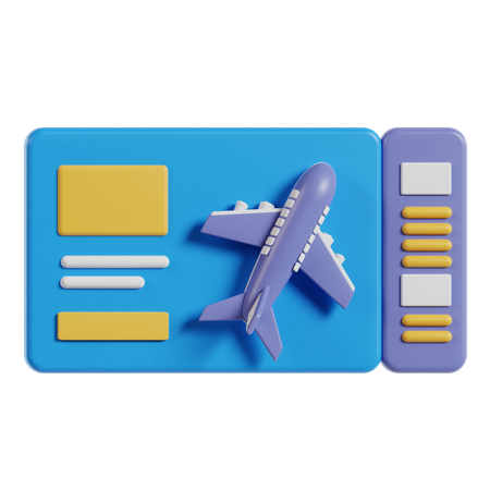 Travel Ticket  3D Icon