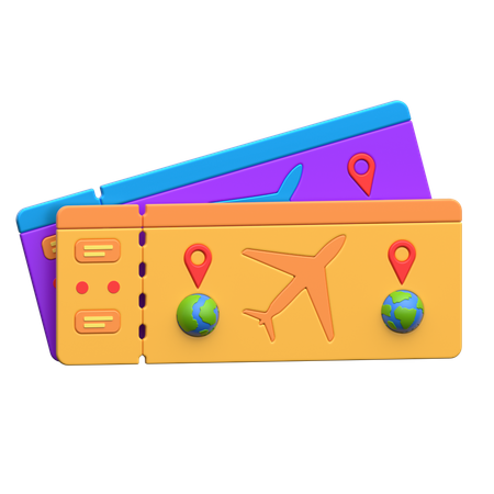 Travel Tickets  3D Icon