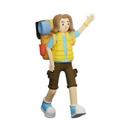 Traveler Bring Backpack 3D Illustration
