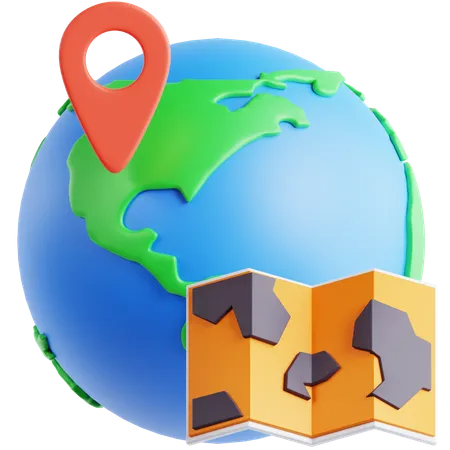 Traveling Around The World 3 D Icon 3D Icon