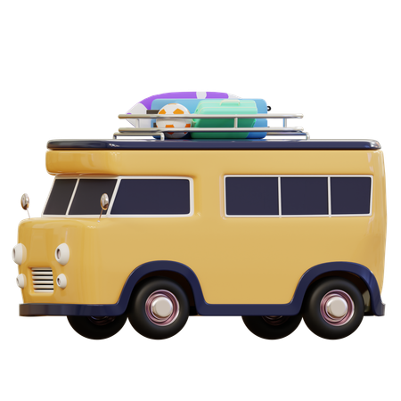 Traveling Bus  3D Illustration
