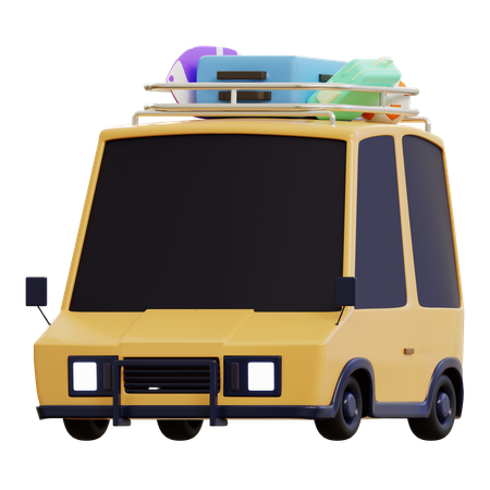 Traveling Car  3D Illustration