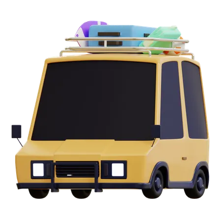 Traveling Car  3D Illustration