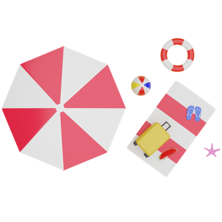 Travelling At Beach  3D Icon