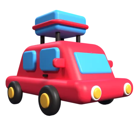 Travelling Car  3D Illustration