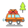 3d travelling car logo