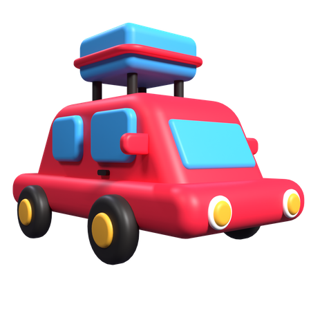 Travelling Car  3D Illustration