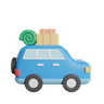 car with luggage 3d images