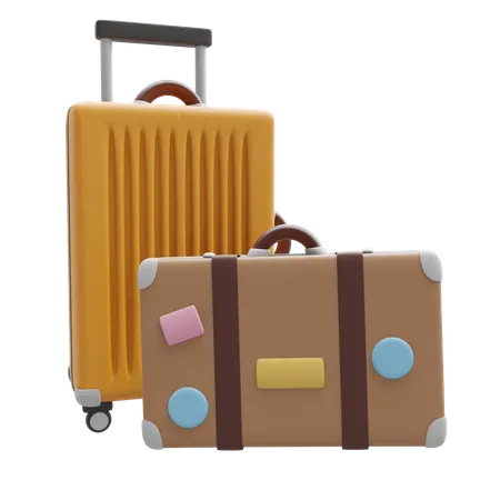 Travelling Luggages 3D Illustration