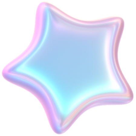 Almofada holográfica em formato de estrela brilhante  3D Icon