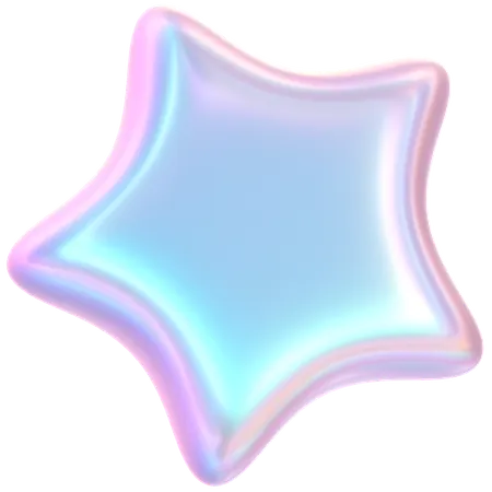 Almofada holográfica em formato de estrela brilhante  3D Icon