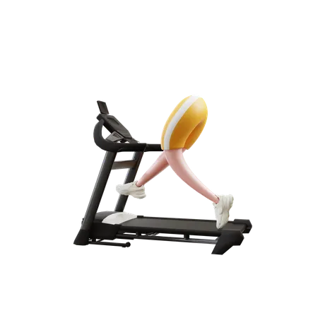 Man Running In Treadmill 3 D Illustration 3D Icon