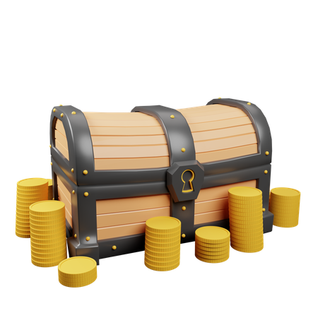 Treasure Box  3D Illustration