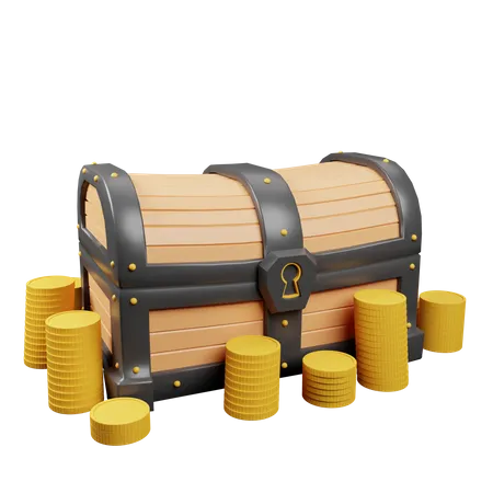 Treasure Box  3D Illustration