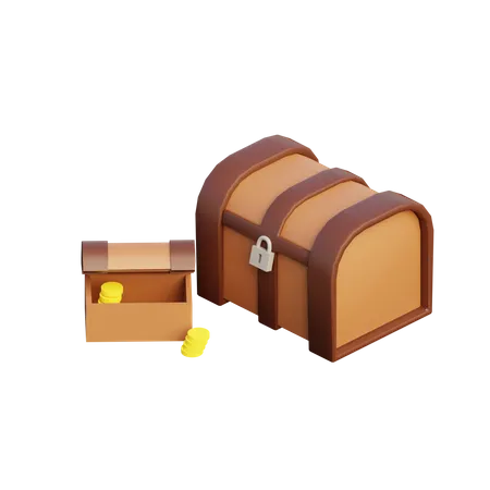 Treasure Box  3D Illustration