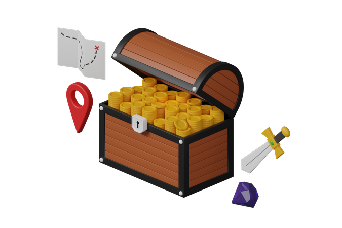 Treasure Chest 3D Icon