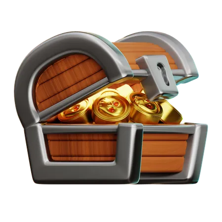 Treasure Chest Coins  3D Icon