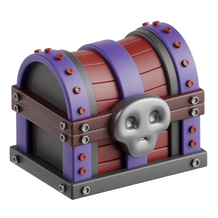 Treasure Chest Skull  3D Icon