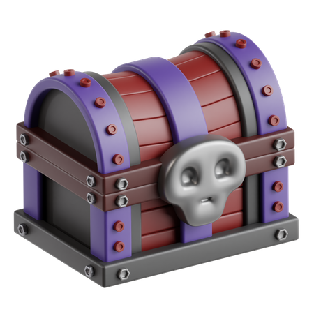 Treasure Chest Skull  3D Icon
