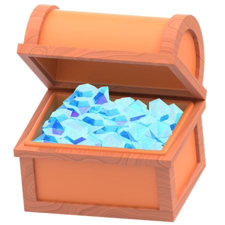 Treasure Chest With Gems  3D Icon