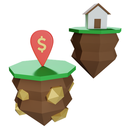 Treasure location  3D Illustration