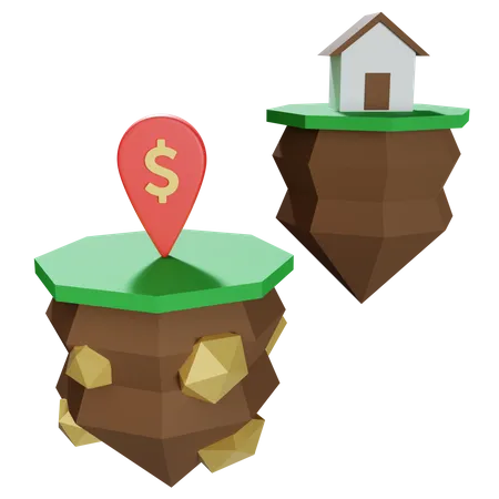 Treasure location  3D Illustration