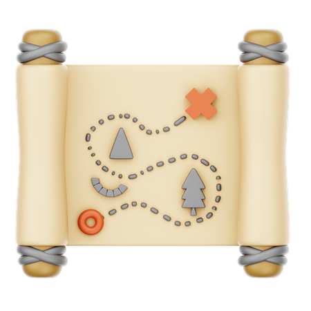 宝の地図  3D Icon