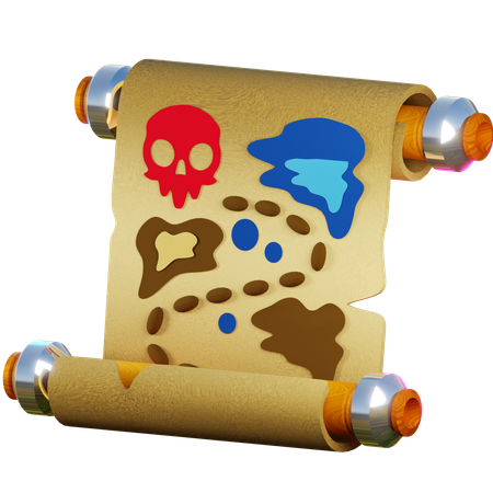 Treasure map  3D Icon