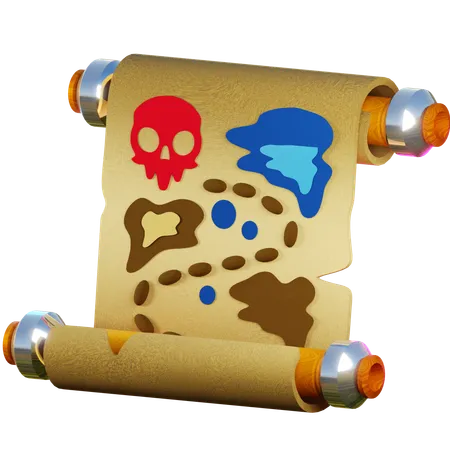 Treasure map  3D Icon