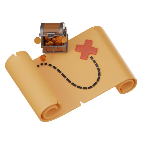 Treasure Map  3D Icon