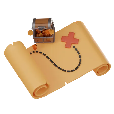 Treasure Map  3D Icon