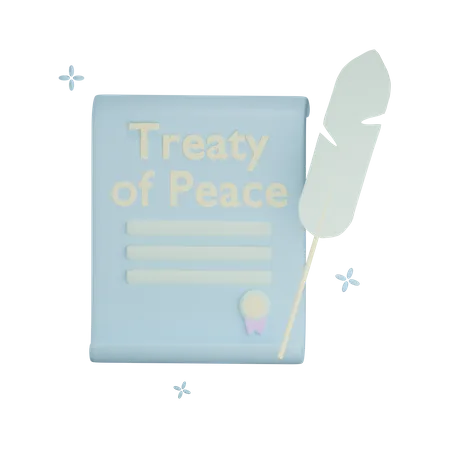 3 D Treaty Of Peace Illustration With Transparent Background 3D Icon