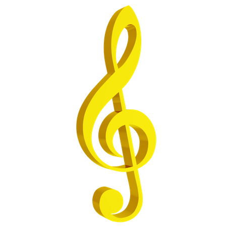 Treble Clef Music Note  3D Icon