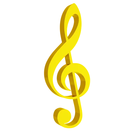 Treble Clef Music Note  3D Icon