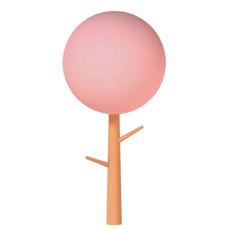 Pink Tree Illustration In 3 D Design 3D Icon