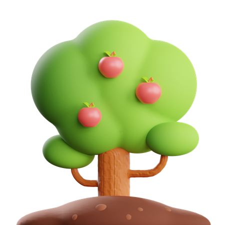 Tree And Apple  3D Icon