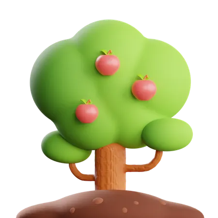 Tree And Apple  3D Icon