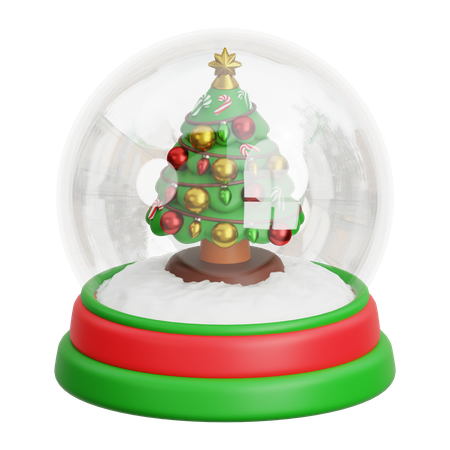 Tree In Snow Globe  3D Icon