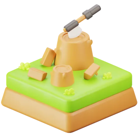 Tree Logging  3D Icon