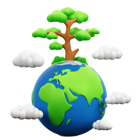Tree On Earth  3D Icon