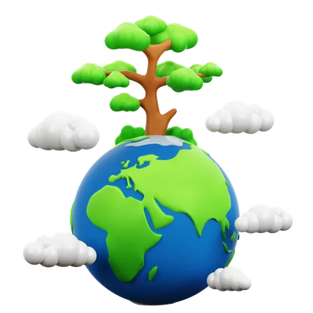 Tree On Earth  3D Icon